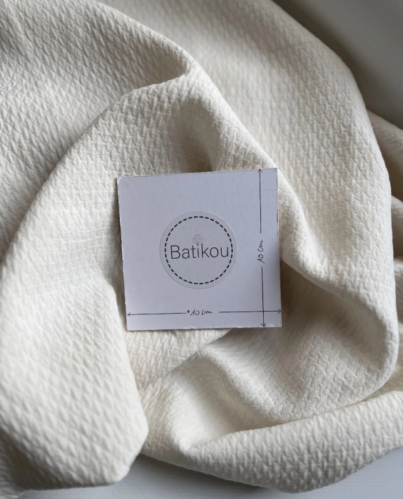 BAYA - Double de coton texturée losanges coloris écru