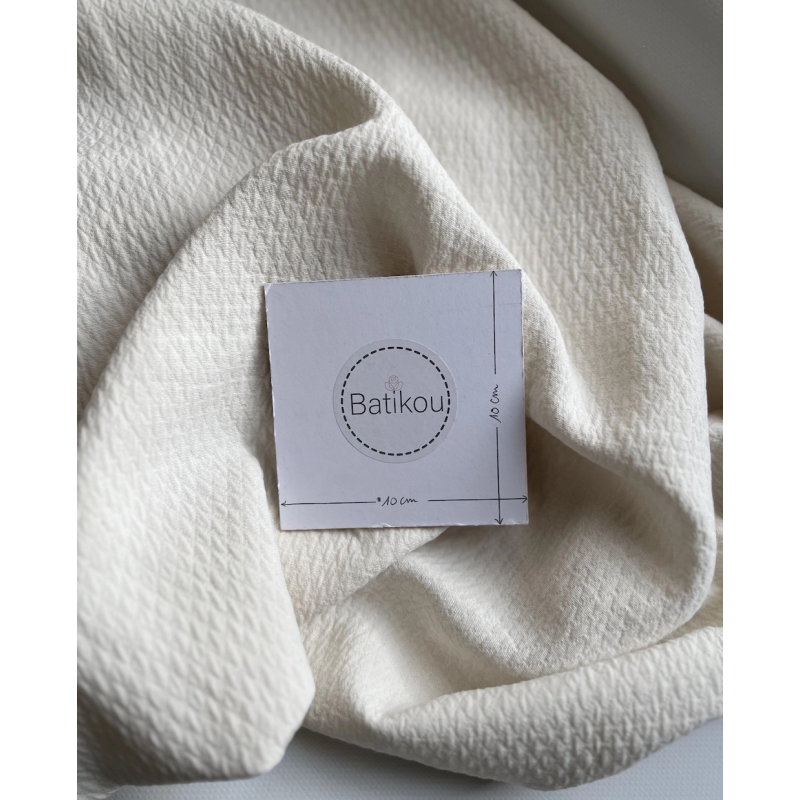 BAYA - Double de coton texturée losanges coloris écru