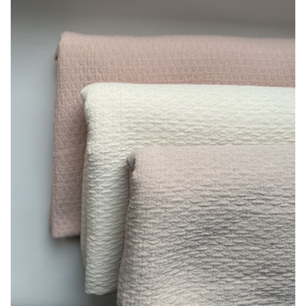 BAYA - Double de coton texturée losanges coloris écru