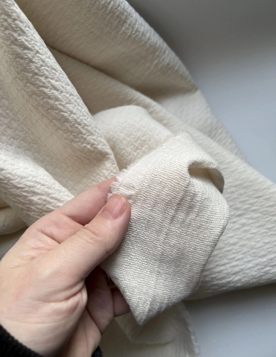 BAYA - Double de coton texturée losanges coloris écru