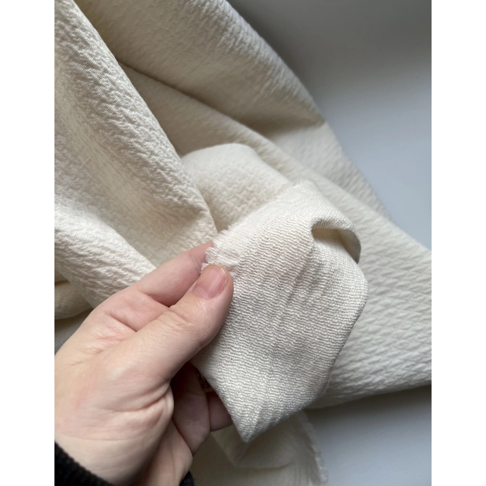 BAYA - Double de coton texturée losanges coloris écru