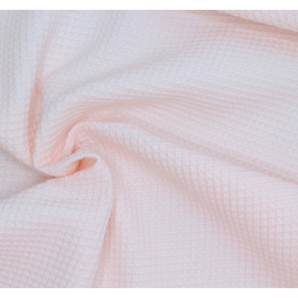 Coton BIO nid d'abeille coloris rose poudré