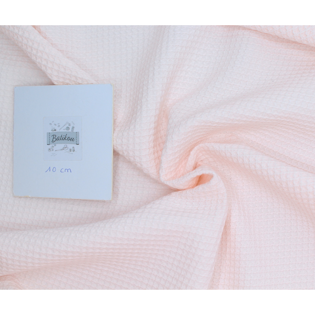 Coton BIO nid d'abeille coloris rose poudré Coton BIO nid d'abeille coloris rose poudré