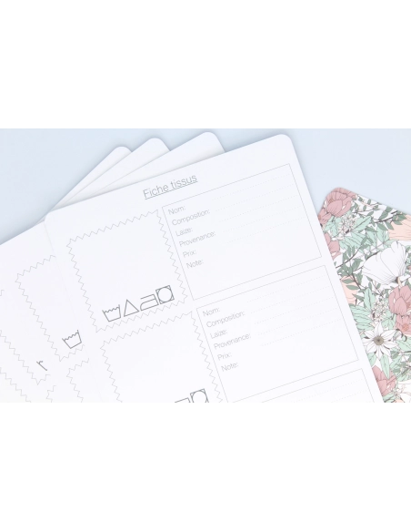 Fiche d'organisation Tissus A5 coloris au choix