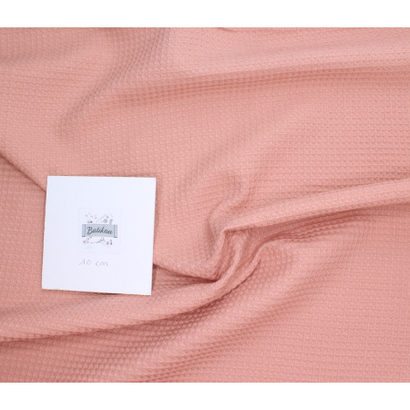 Coton BIO nid d'abeille coloris Argile rose