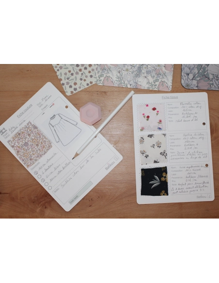 Fiche d'organisation Tissus A5 coloris au choix