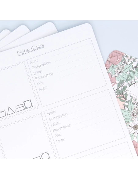 Fiche d'organisation Tissus A5 coloris au choix