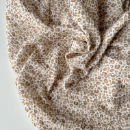 Double gaze de coton imprimé Graou beige Qualité Oeko-tex - 1