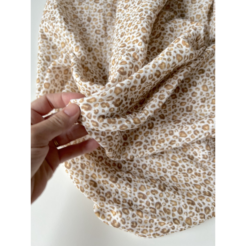 Double gaze de coton imprimé Graou beige Qualité Oeko-tex - 4