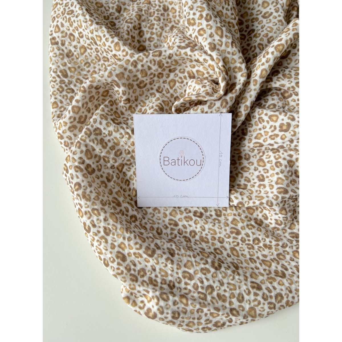 Double gaze de coton imprimé Graou beige Qualité Oeko-tex - 6