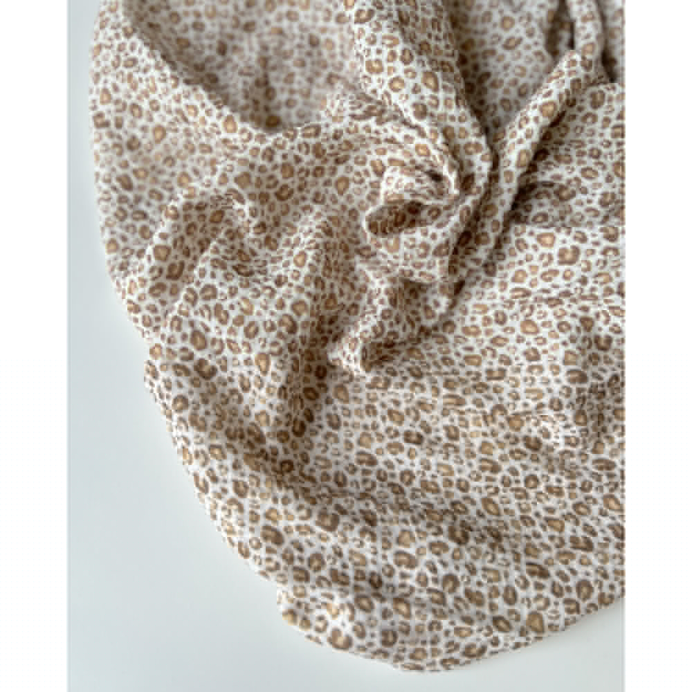 Double gaze de coton imprimé Graou beige Qualité Oeko-tex - 8