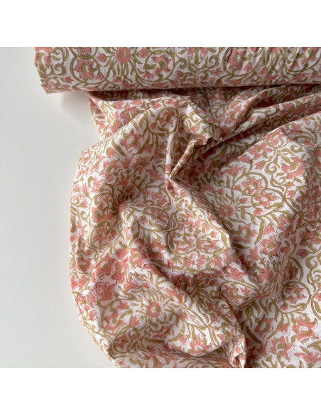 Tissu indien coton hand block traditionnel Qualité Oeko-tex - 1