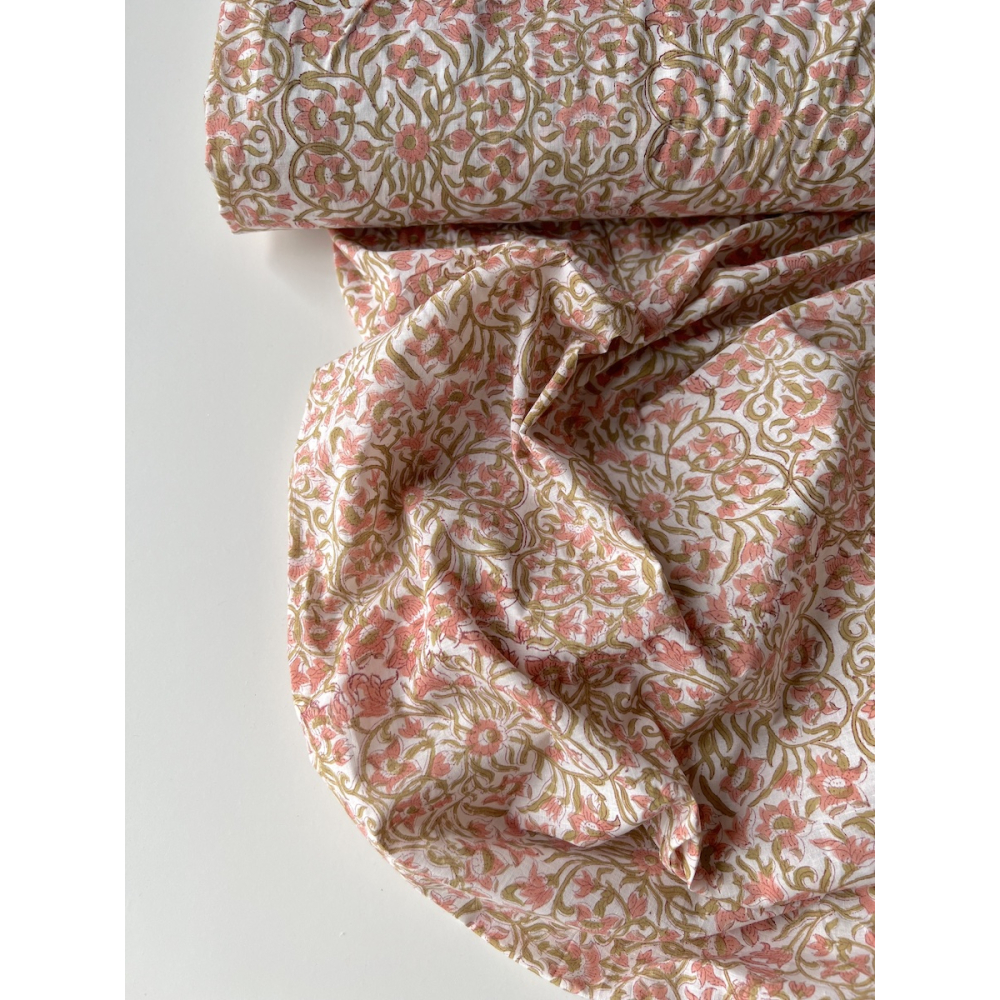 Tissu indien coton hand block traditionnel Qualité Oeko-tex - 3