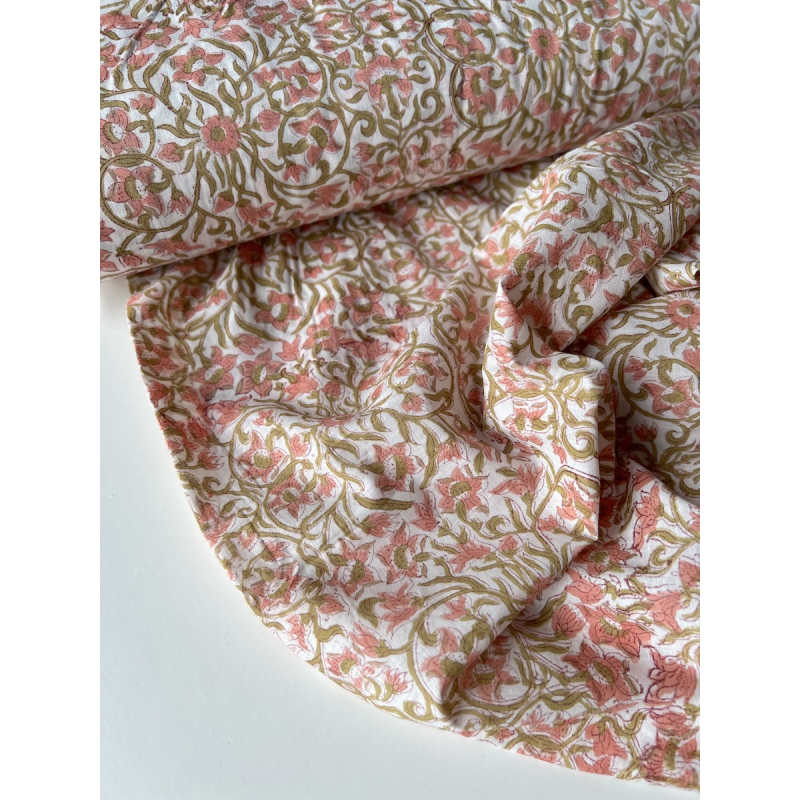 Tissu indien coton hand block traditionnel Qualité Oeko-tex - 5