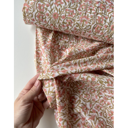 Tissu indien coton hand block traditionnel Qualité Oeko-tex - 2 Tissu indien coton hand block traditionnel Qualité Oeko-tex - 2