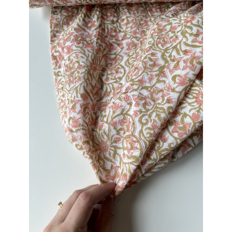 Tissu indien coton hand block traditionnel Qualité Oeko-tex - 7