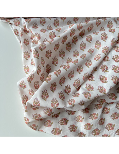 Tissu indien coton hand block traditionnel Qualité Oeko-tex - 1