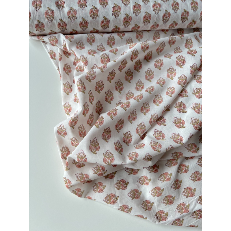 Tissu indien coton hand block traditionnel Qualité Oeko-tex - 5