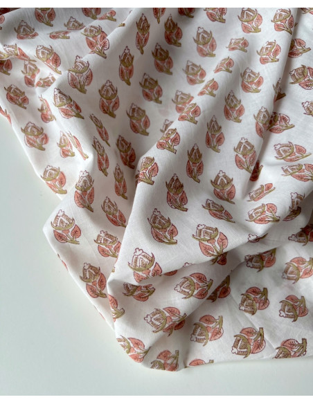 Tissu indien coton hand block traditionnel Qualité Oeko-tex - 6