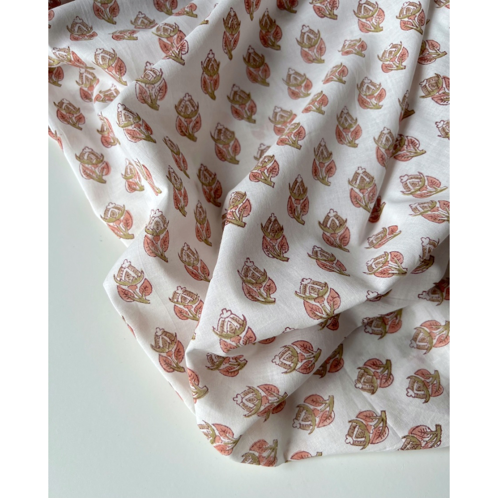 Tissu indien coton hand block traditionnel Qualité Oeko-tex - 6