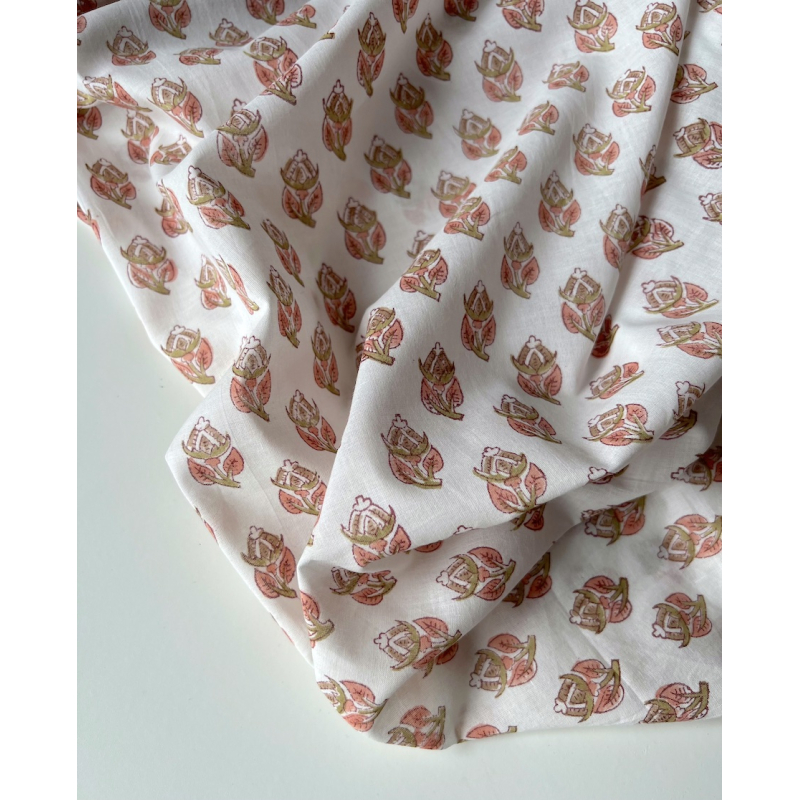 Tissu indien coton hand block traditionnel Qualité Oeko-tex - 6