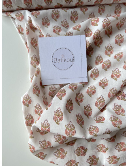 Tissu indien coton hand block traditionnel Qualité Oeko-tex - 3