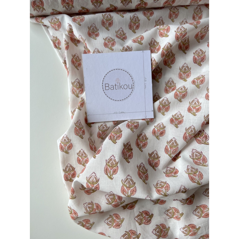 Tissu indien coton hand block traditionnel Qualité Oeko-tex - 3