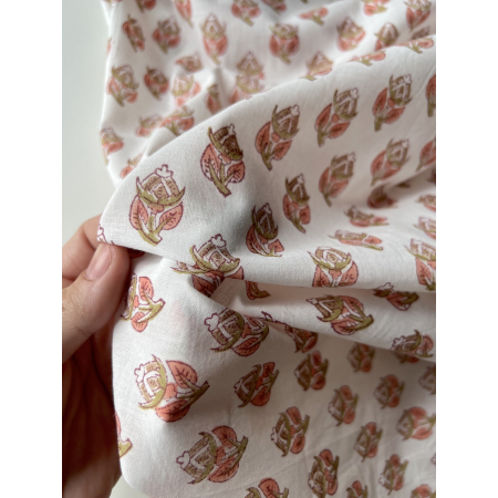 Tissu indien coton hand block traditionnel Qualité Oeko-tex - 2 Tissu indien coton hand block traditionnel Qualité Oeko-tex - 2