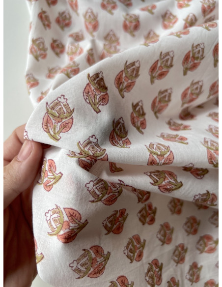 Tissu indien coton hand block traditionnel Qualité Oeko-tex - 2