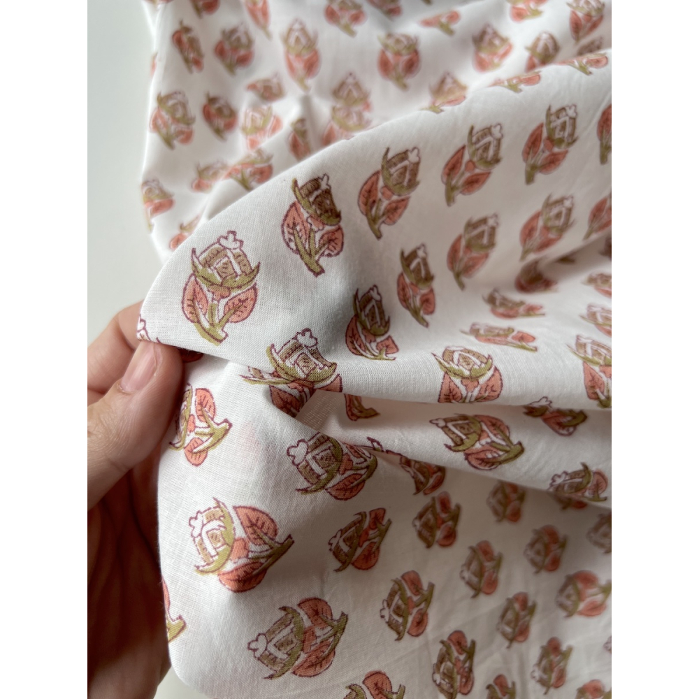 Tissu indien coton hand block traditionnel Qualité Oeko-tex - 2