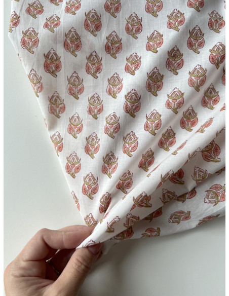 Tissu indien coton hand block traditionnel Qualité Oeko-tex - 7