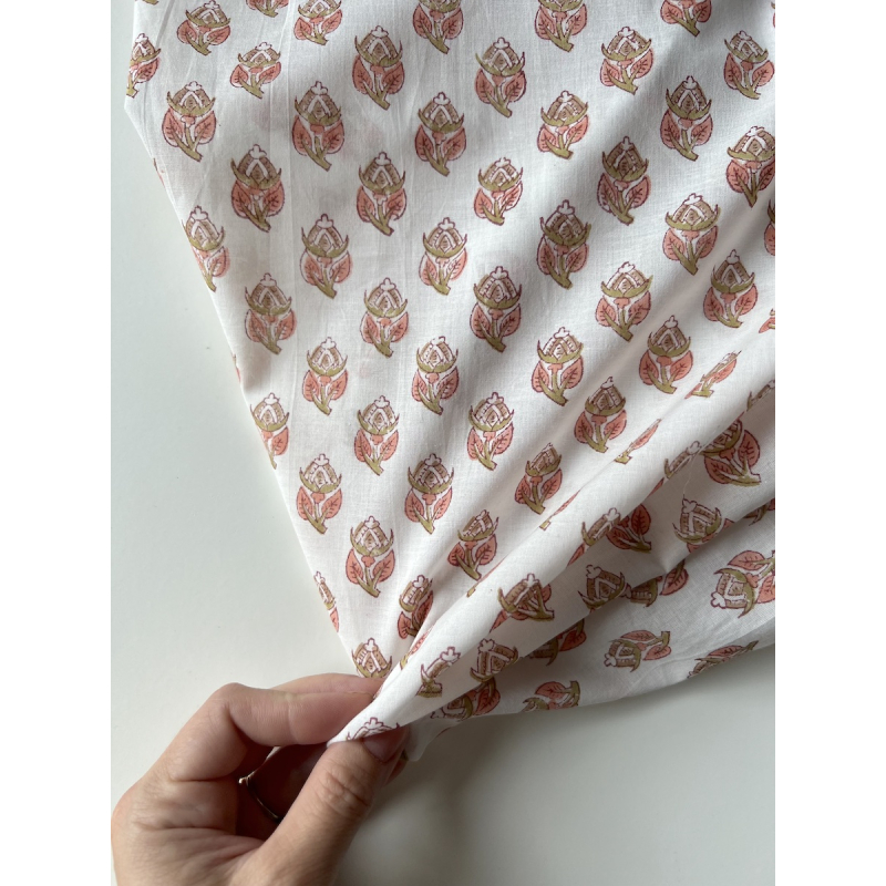 Tissu indien coton hand block traditionnel Qualité Oeko-tex - 7