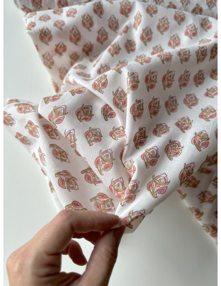 Tissu indien coton hand block traditionnel Qualité Oeko-tex - 4