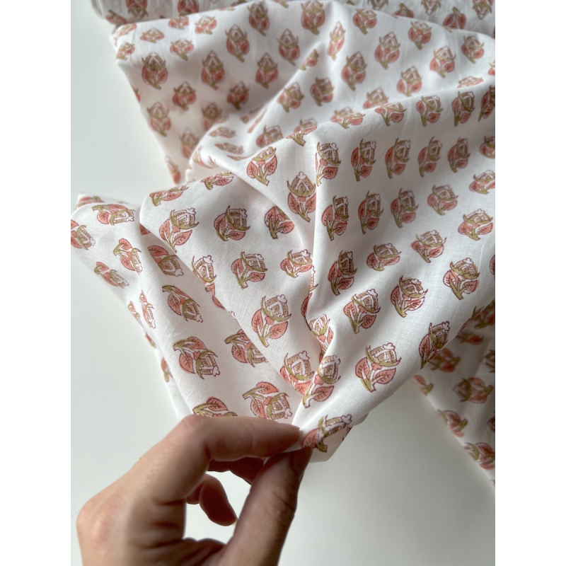 Tissu indien coton hand block traditionnel Qualité Oeko-tex - 4