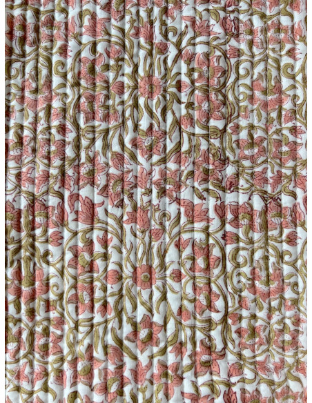 Tissu indien matelassé double face coton hand block traditionnel Qualité Oeko-tex - 5