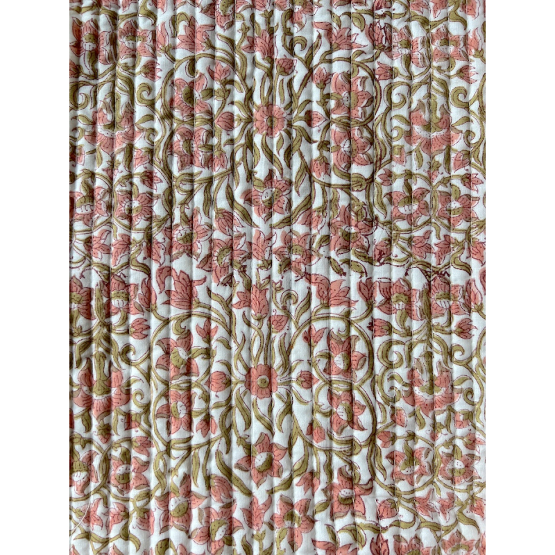 Tissu indien matelassé double face coton hand block traditionnel Qualité Oeko-tex - 5