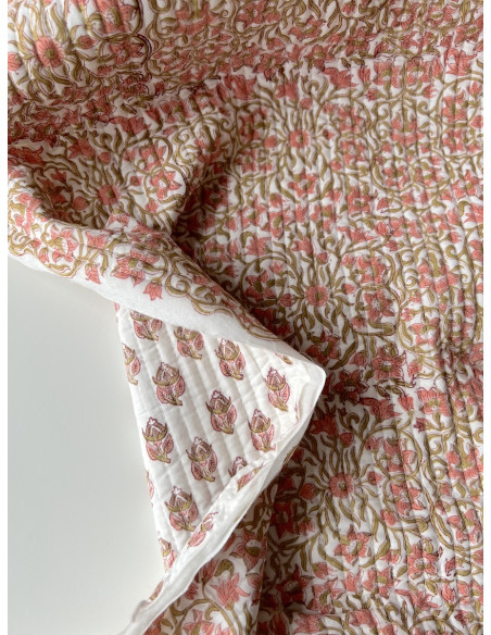 Tissu indien matelassé double face coton hand block traditionnel Qualité Oeko-tex - 11