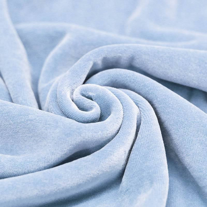 Velours nicky coloris bleu ciel