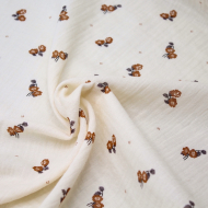 Hana - Double gaze de coton BIO écru motif exclusif