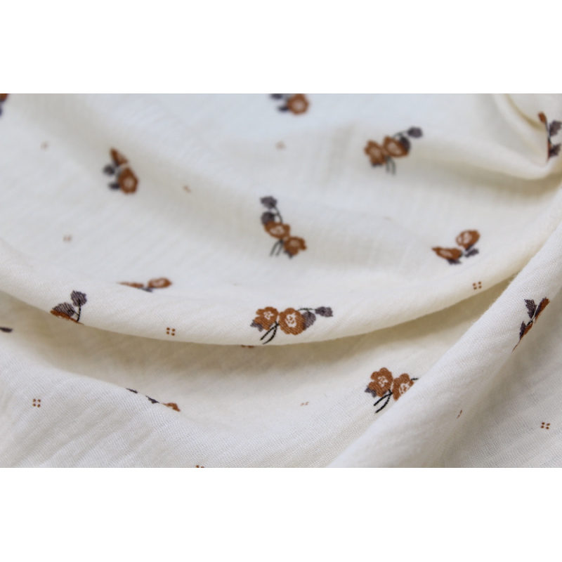 Hana - Double gaze de coton BIO écru motif exclusif