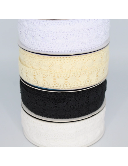 Galon dentelle entredeux coton 20mm coloris au choix
