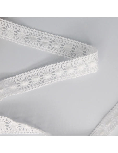 Galon dentelle entredeux coton 20mm coloris au choix