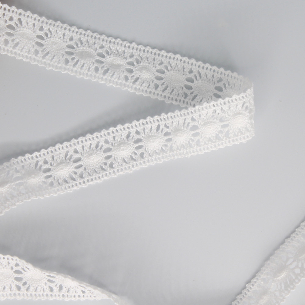 Galon dentelle entredeux coton 20mm coloris au choix