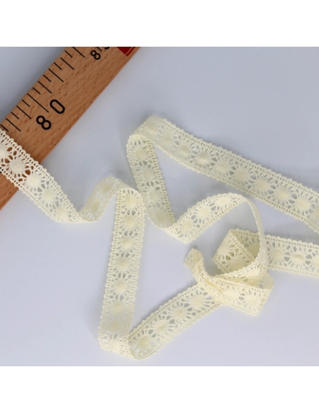 Galon dentelle entredeux coton 20mm coloris au choix