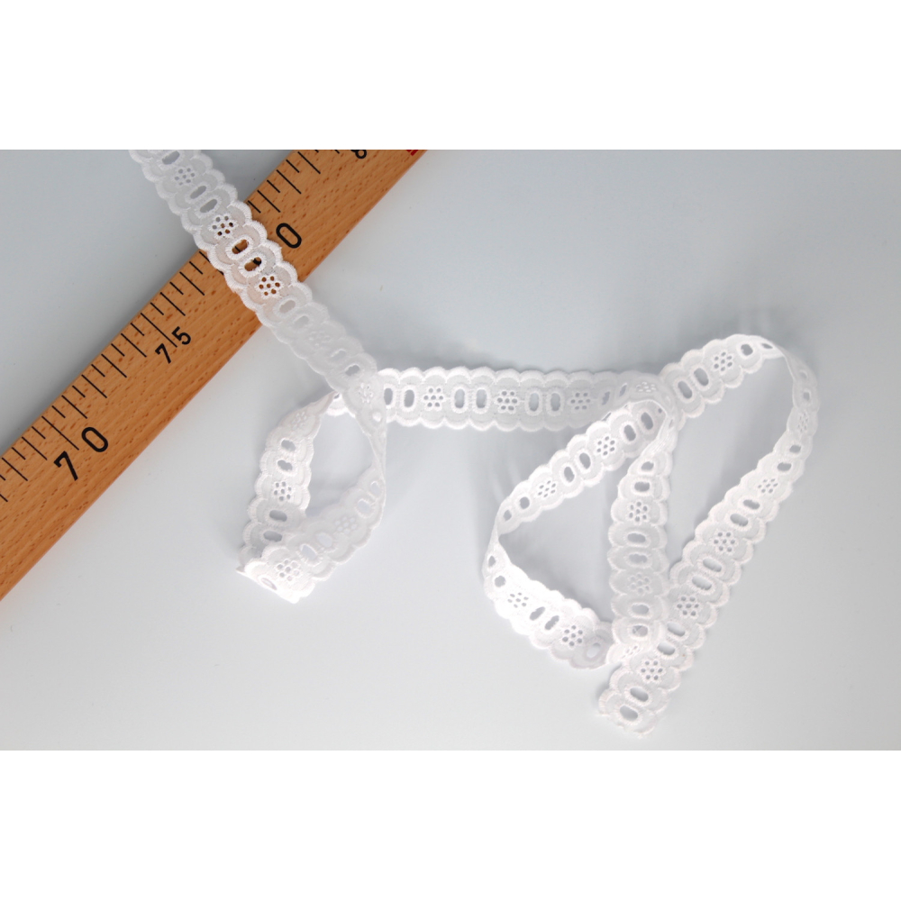 Galon coton entredeux brodé 25mm x 1m