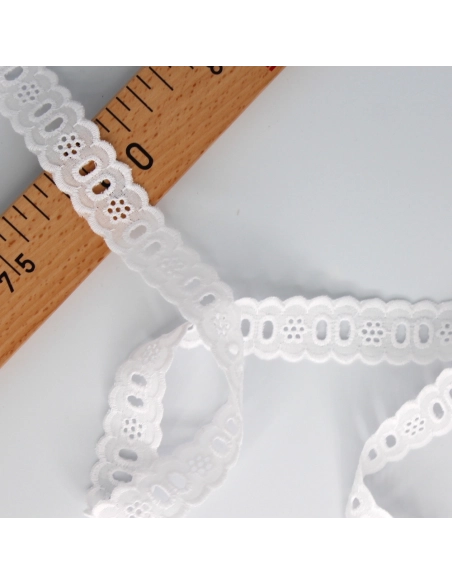 Galon coton entredeux brodé 25mm x 1m