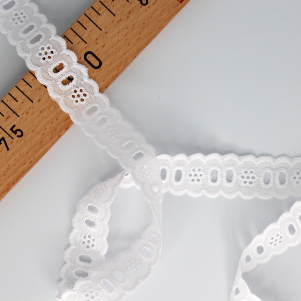 Galon coton entredeux brodé 25mm x 1m