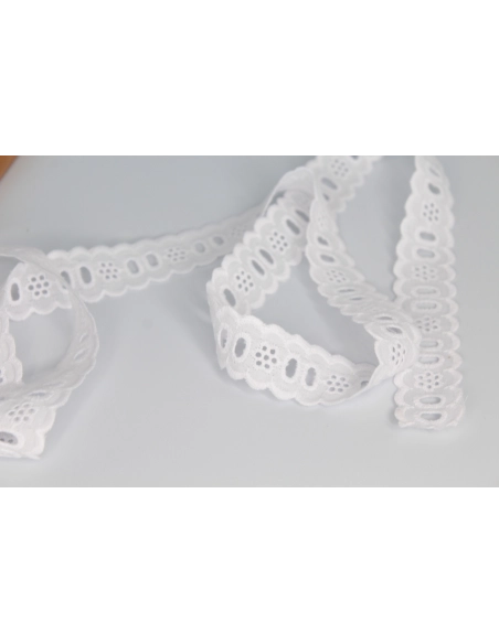Galon coton entredeux brodé 25mm x 1m
