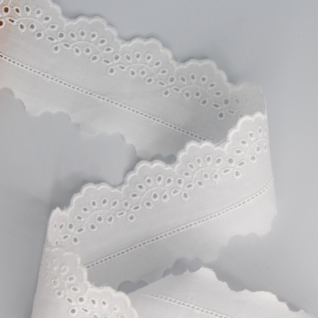 Galon coton broderie anglaise brodé 60mm x 1m Galon coton broderie anglaise brodé 60mm x 1m