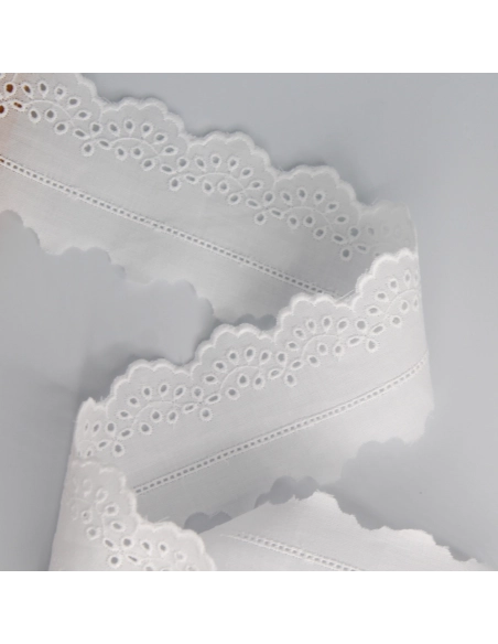 Galon coton broderie anglaise brodé 60mm x 1m